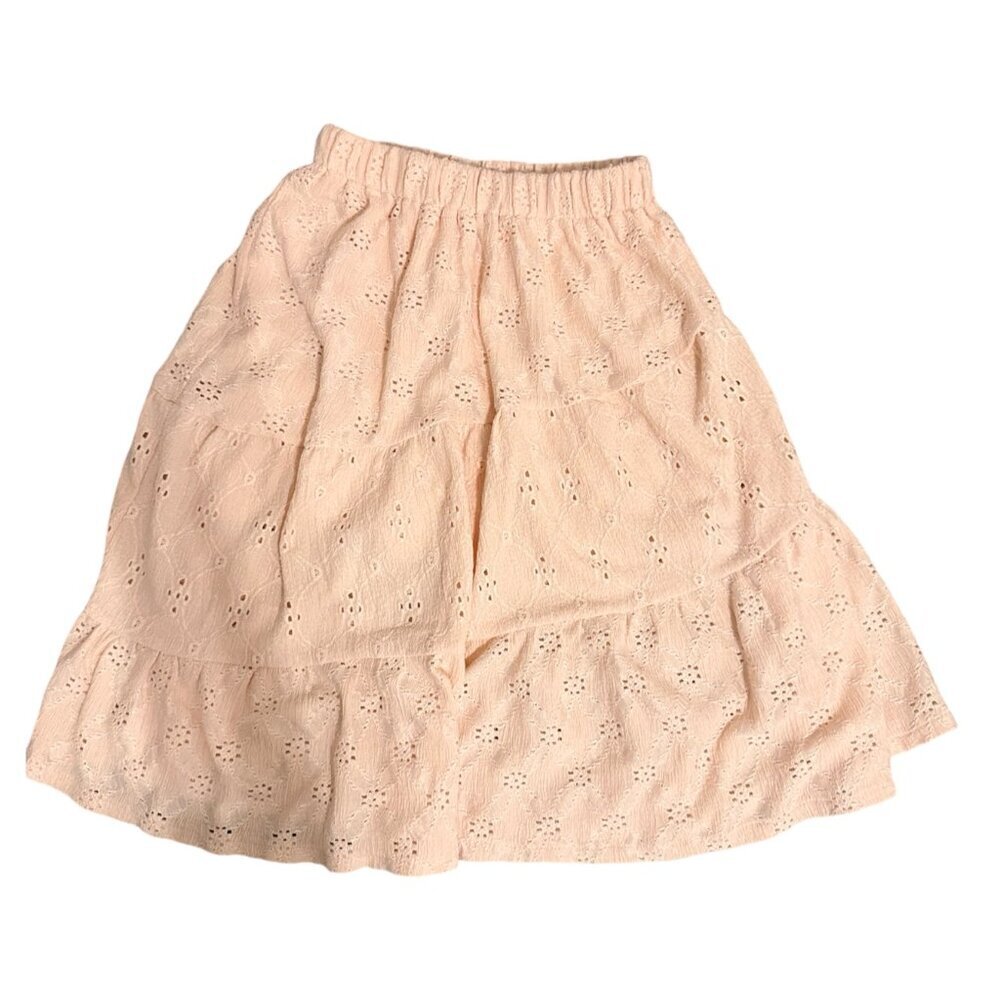 ZARA Kids Pink Eyelet Skirt - Size 8